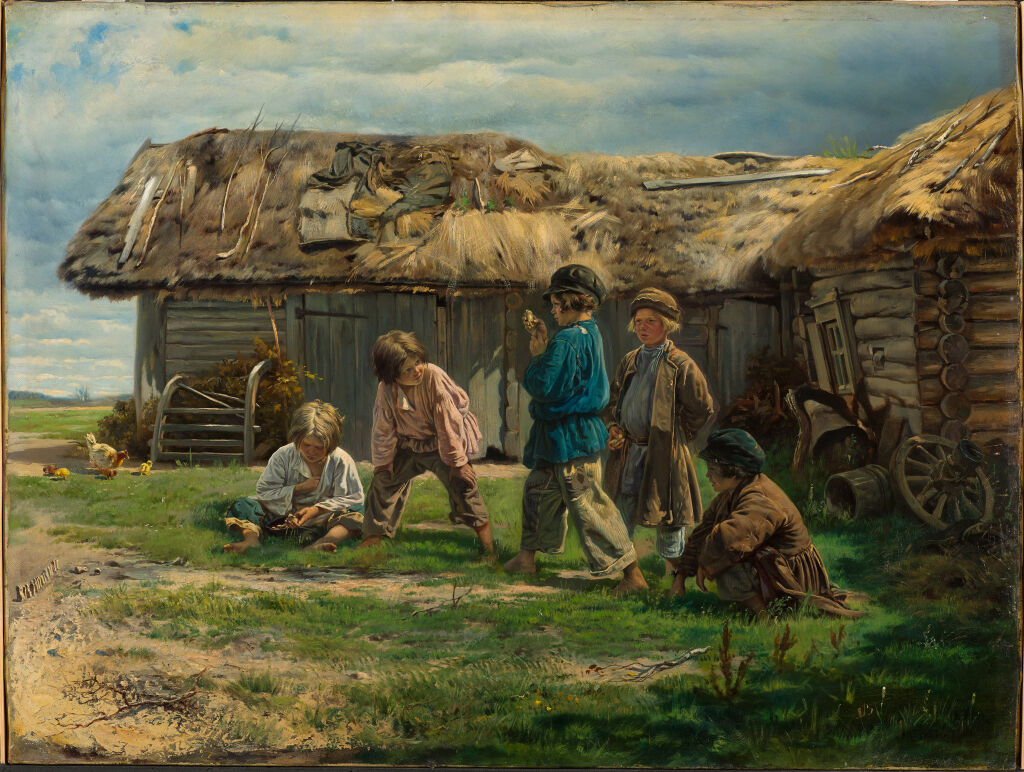 «Игра в бабки», 1870 г. Третьяковская галерея