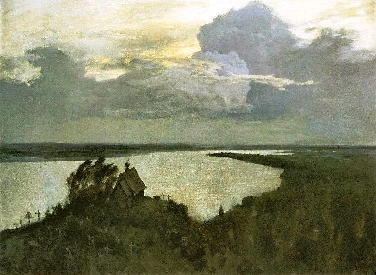 И. Левитан. Над вечным поем, эскиз, 1892 г.