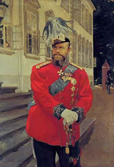 Император Александр III в форме Датского королевского лейб-гвардии полка, 1899 г.