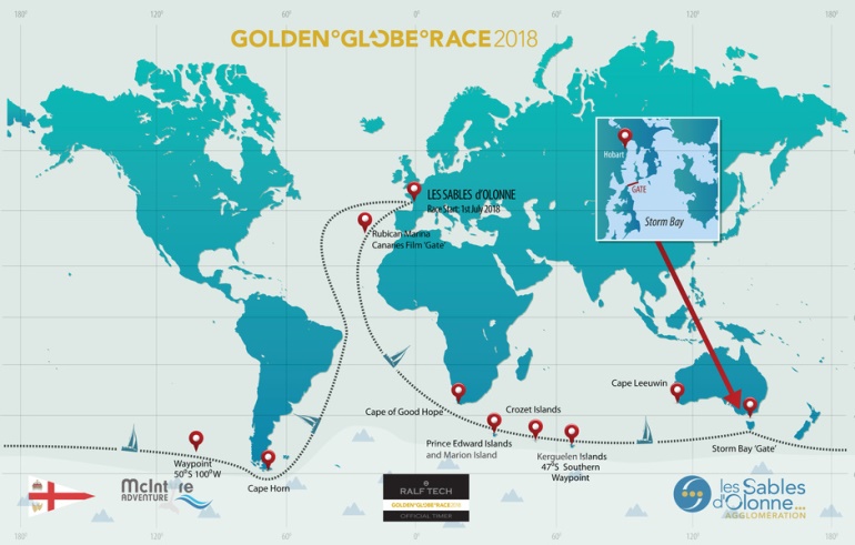 Карта Golden Globe Race  Фото: itboat.com