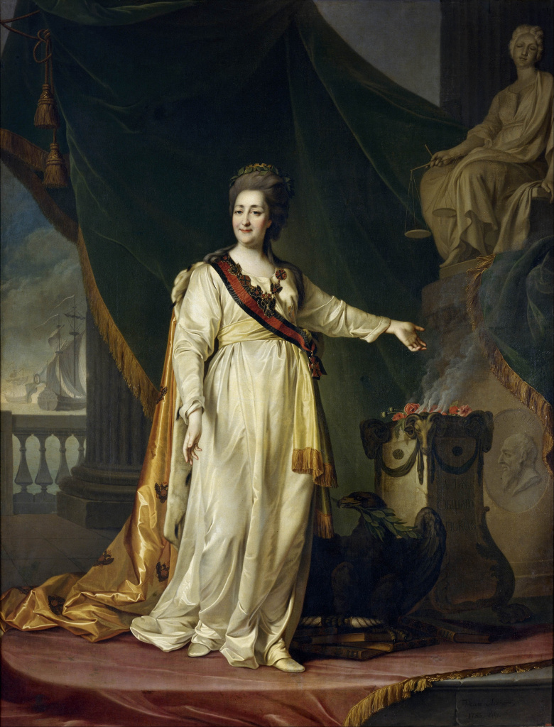 Д. Г. Левицкий. Екатерина II — законодательница в храме богини Правосудия. Фото: wikipedia.org###https://ru.wikipedia.org/wiki/%D0%9B%D0%B5%D0%B2%D0%B8%D1%86%D0%BA%D0%B8%D0%B9,_%D0%94%D0%BC%D0%B8%D1%82%D1%80%D0%B8%D0%B9_%D0%93%D1%80%D0%B8%D0%B3%D0%BE%D1%80%D1%8C%D0%B5%D0%B2%D0%B8%D1%87#/media/%D0%A4%D0%B0%D0%B9%D0%BB:Dmitry_Levitsky_-_Portrait_of_Catherine_II_the_Legislatress_in_the_Temple_of_the_Goddess_of_Justice_-_Google_Art_Project.jpg