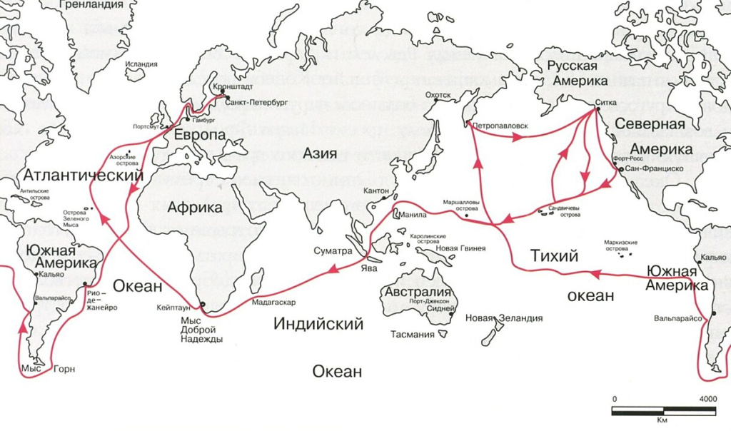 Карта плаваний О. Е. Коцебу. Фото: wikipedia.org###https://ru.wikipedia.org/wiki/%D0%9A%D0%BE%D1%86%D0%B5%D0%B1%D1%83,_%D0%9E%D1%82%D1%82%D0%BE_%D0%95%D0%B2%D1%81%D1%82%D0%B0%D1%84%D1%8C%D0%B5%D0%B2%D0%B8%D1%87