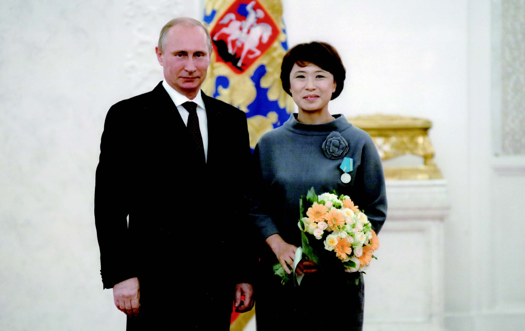 Владимир Путин и Ким Сон Мён